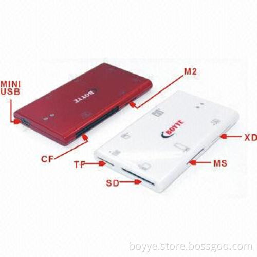 Multi-card Reader with 5V DC Power Supply, Supports CF, M2, TF, SD, MS and XD Cards